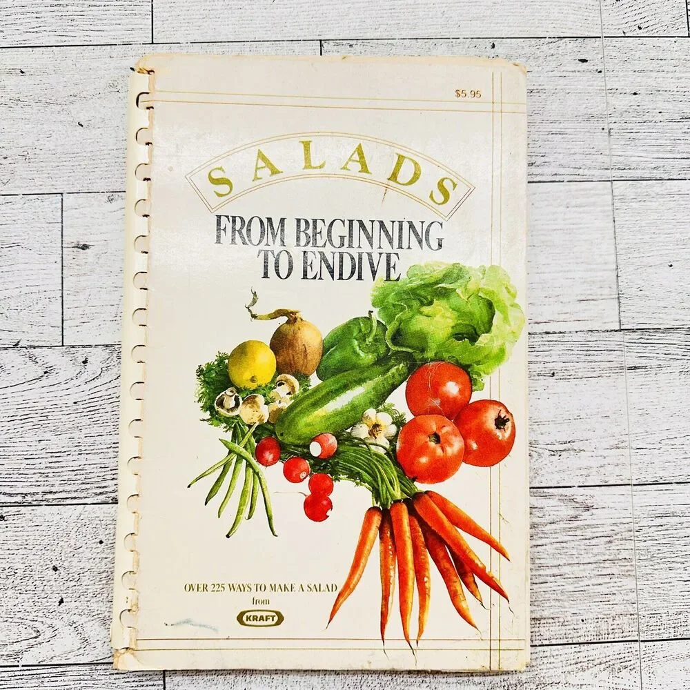 Salads From Beginning to Endive Vtg 1980 by Kraft Kitchens Comb‎ Spiral Cookbook